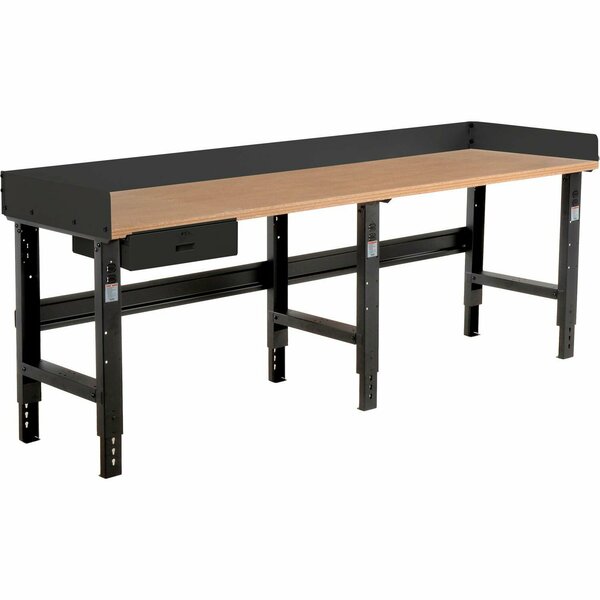 Global Industrial 96 x 30 Adj Height Workbench w/Drawer, Black- Shop Top Square Edge Top 319082ABK